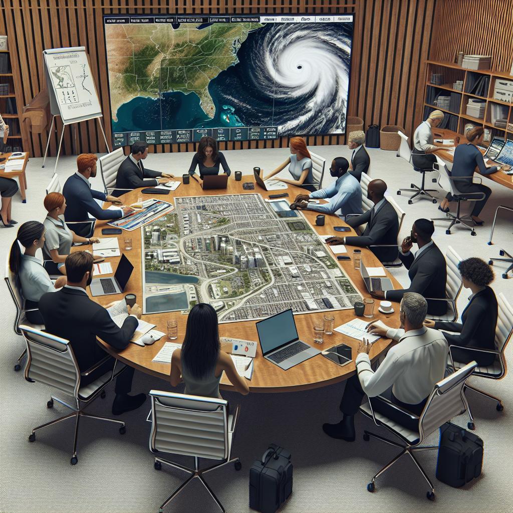 Hurricane preparedness meeting illustration