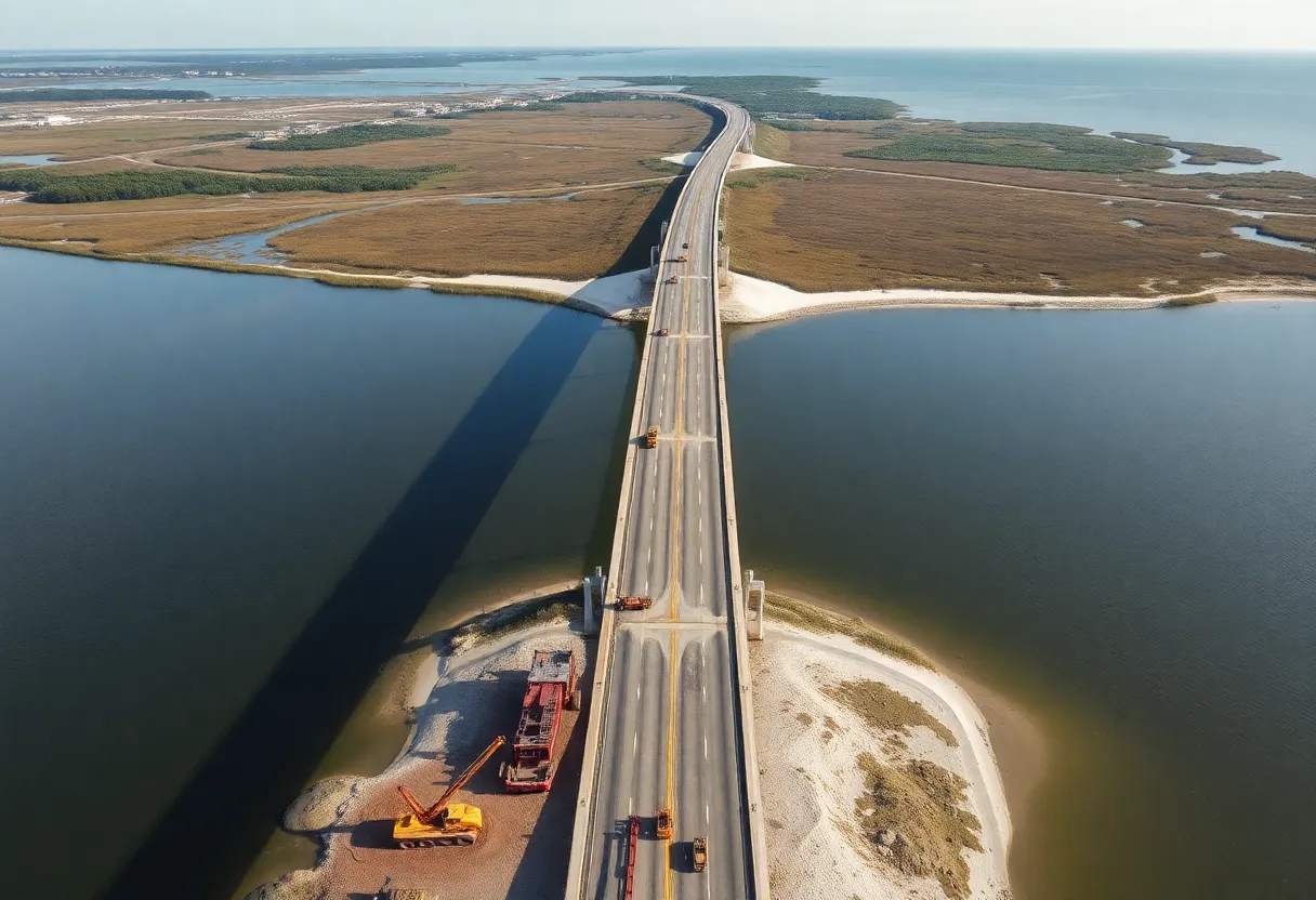 Construction of the Jug Handle Bridge in Rodanthe, NC