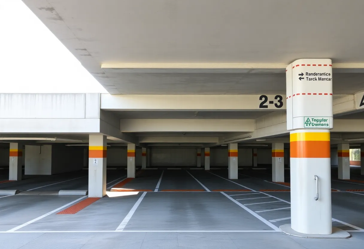 A clean and well-structured precast parking facility
