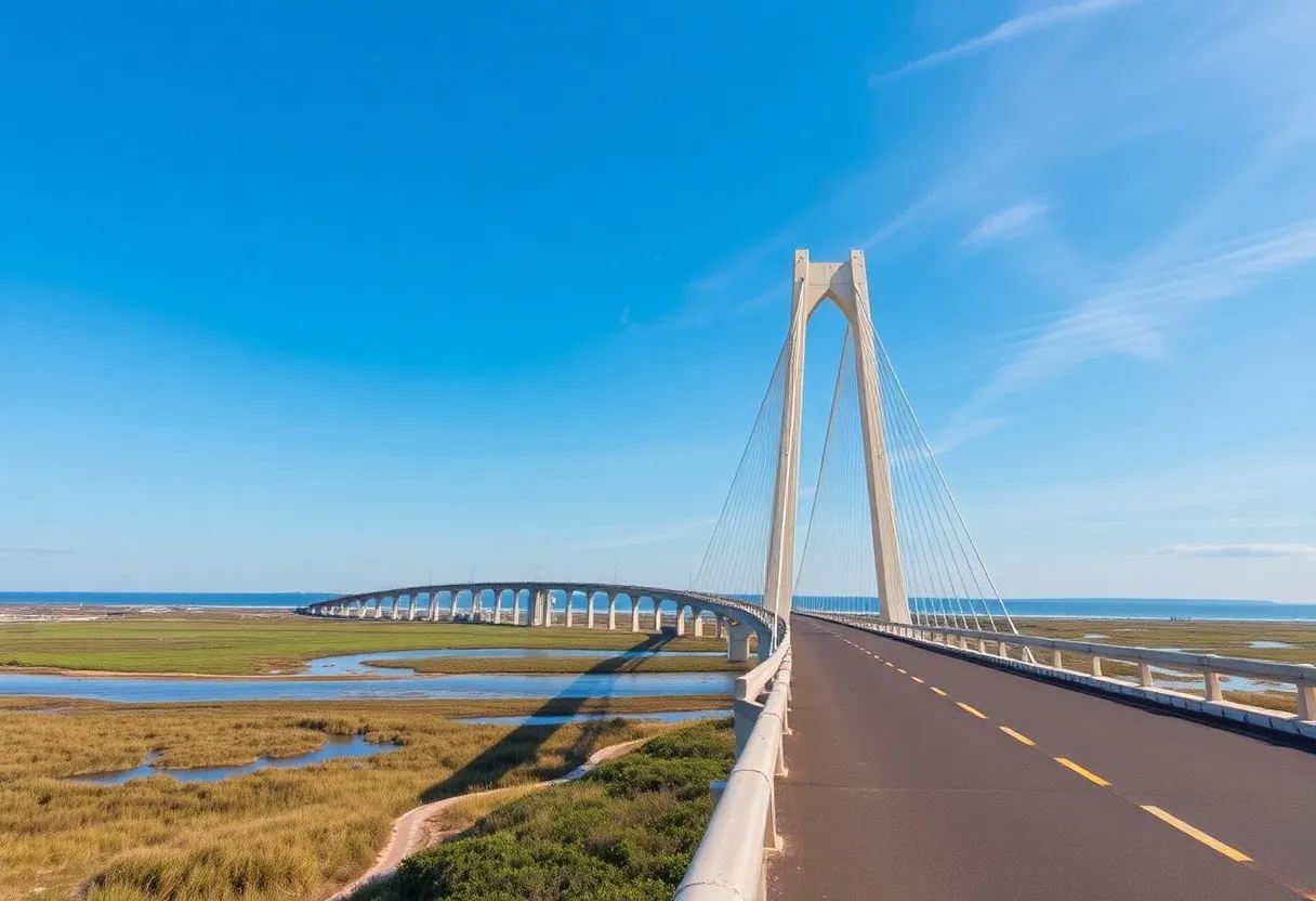 Construction of the new Rodanthe Bridge in the Outer Banks