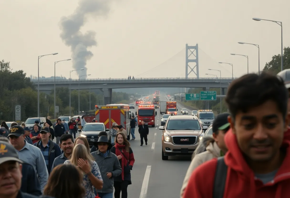 Emergency vehicles at the scene of a tragic accident on the Outer Banks highway