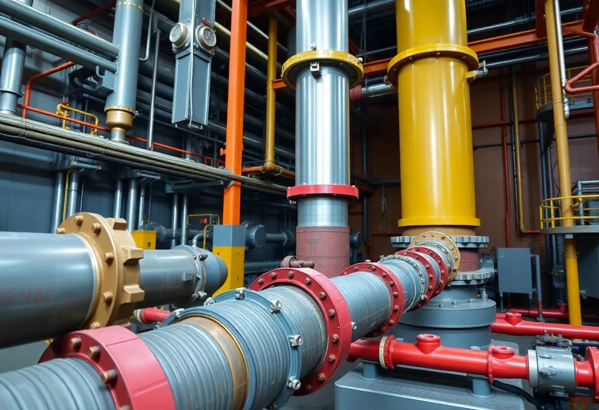 Installation of DTFC flexible connections in a power plant