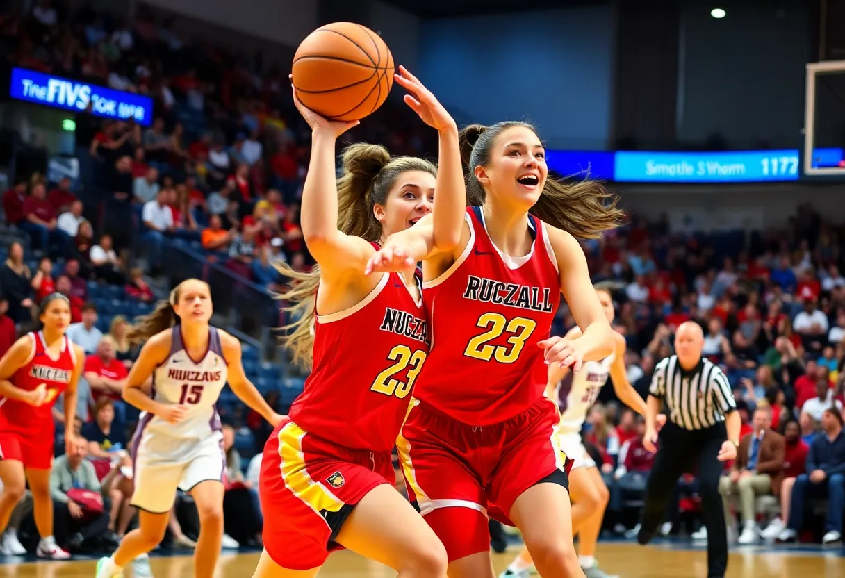 East Carolina women's basketball team competing in a game