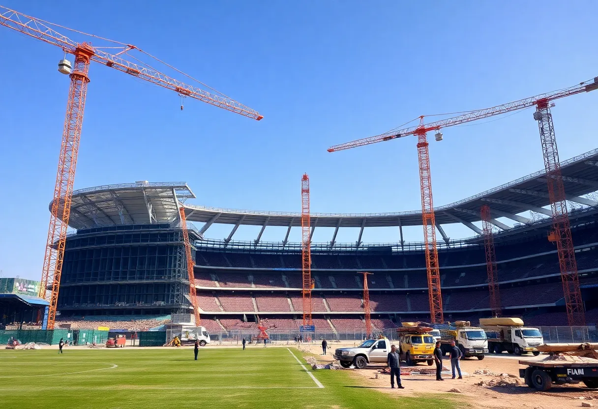 Construction of Etihad Park, New York's first soccer stadium