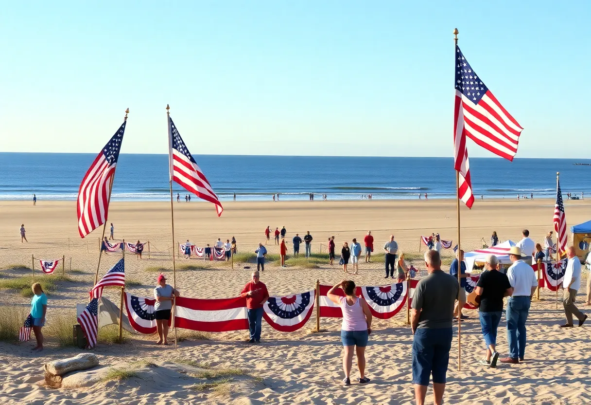 Community members celebrating Veterans Week in Outer Banks