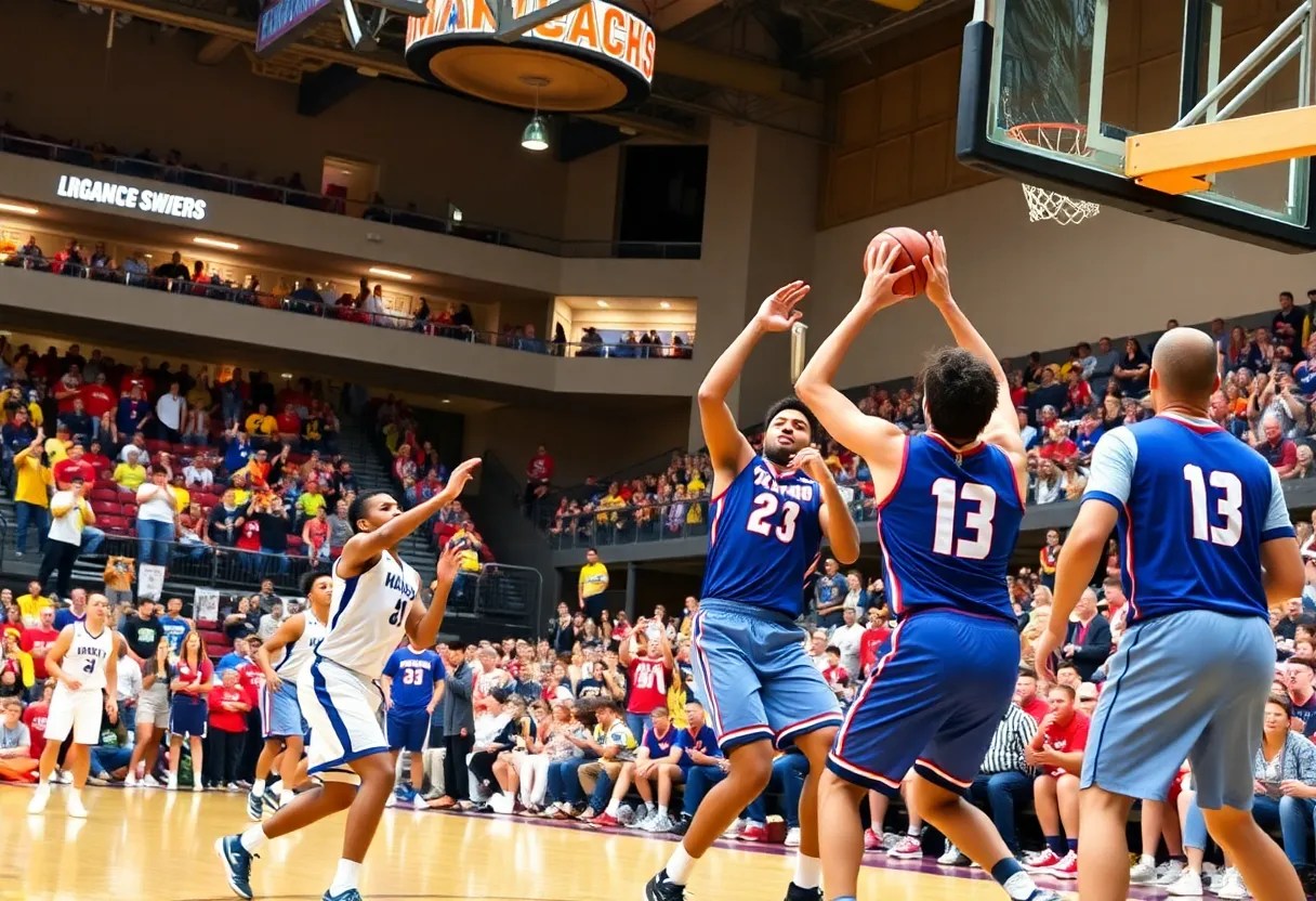 Players from Temple Owls and East Carolina Pirates competing on the basketball court.