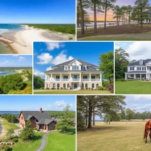 Collage of luxurious homes in North Carolina