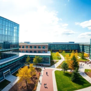 Michigan Technological University campus celebrating R1 status