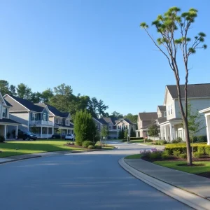 Residential homes in a North Carolina neighborhood