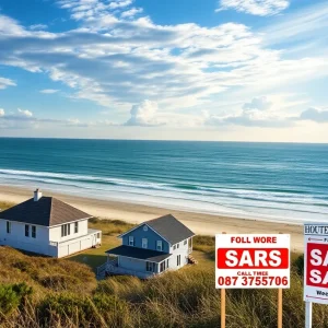 Coastal view of Outer Banks with homes