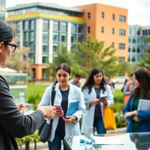 Students collaborating at UNC Charlotte campus