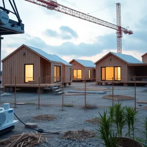 Construction site utilizing 3D printing and sustainable materials