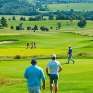 UConn men's golf team showcasing teamwork at ECU Intercollegiate