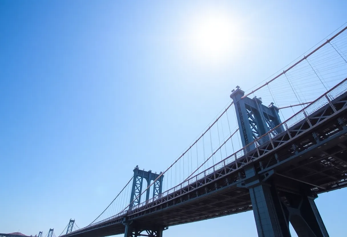 George Washington Bridge with new suspender ropes