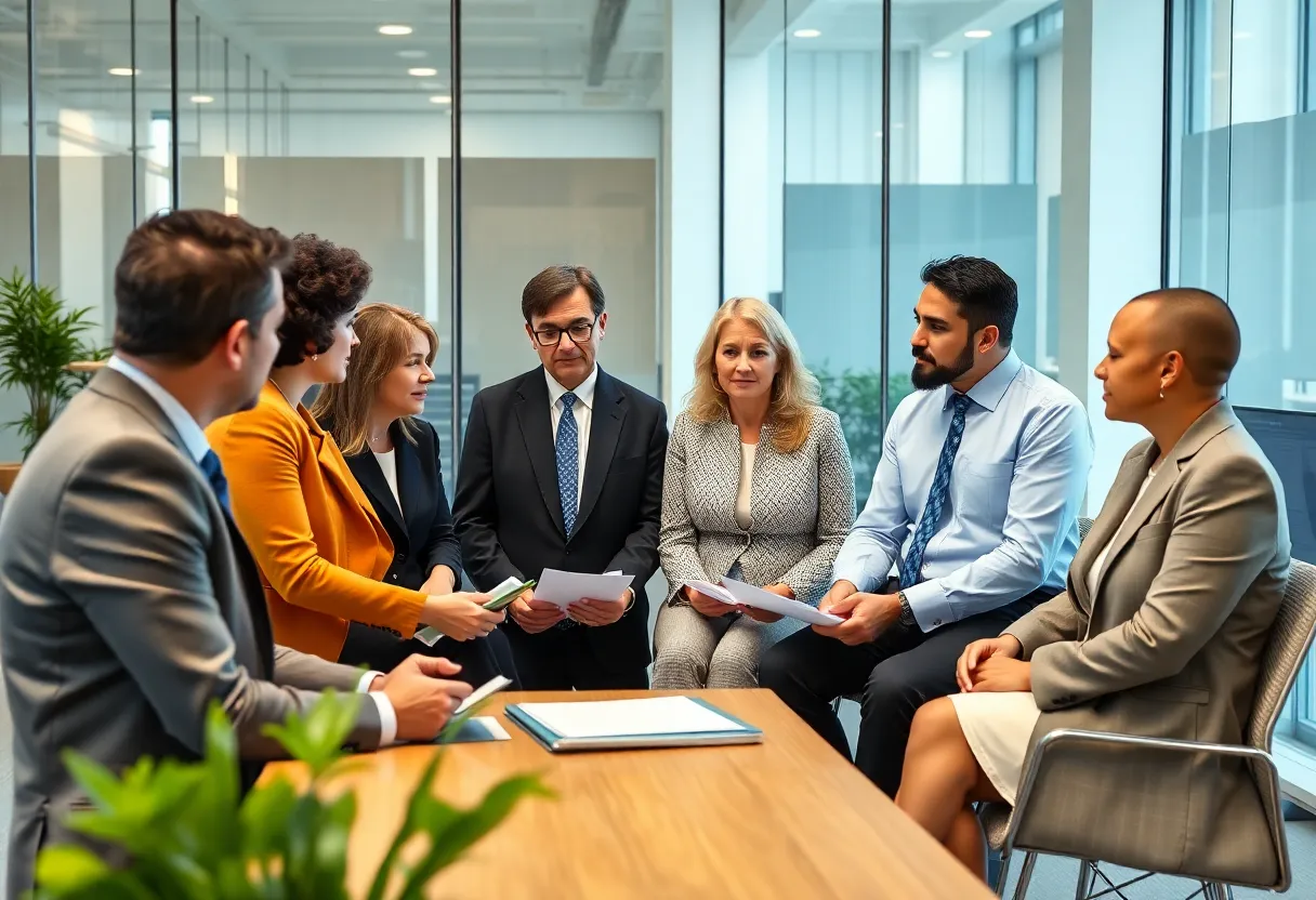 Political leaders in a discussion about remote voting legislation