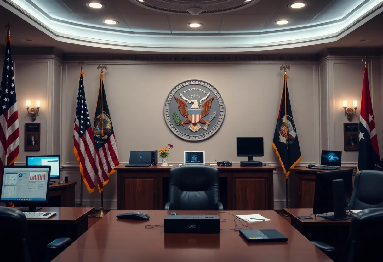 Dramatic reshuffle in the intelligence community with symbols of cybersecurity