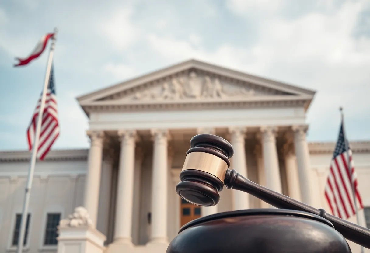 A courthouse representing a ruling on press freedom