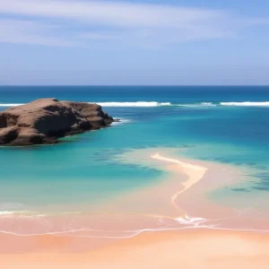 Phantom sandbar at Shark Island during low tide
