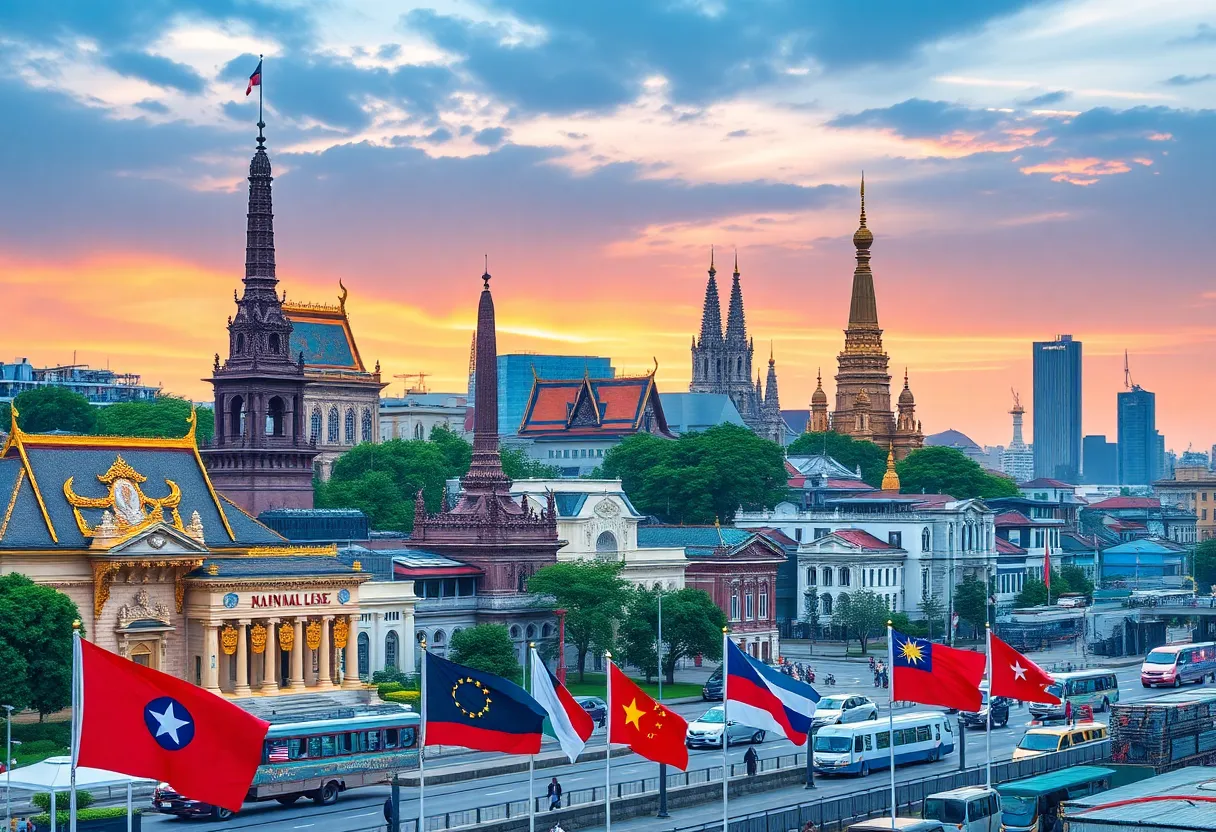 Diplomatic cityscape showcasing Southeast Asia