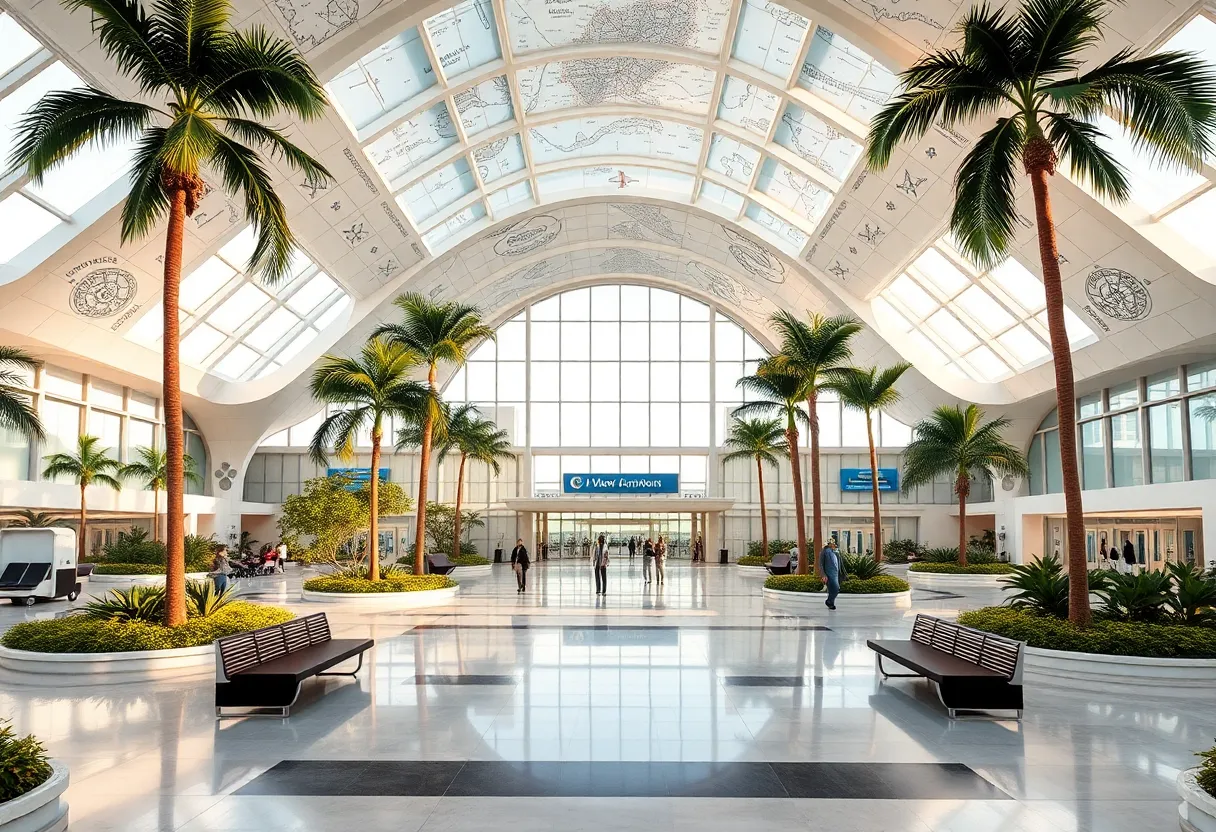 Architectural rendering of the Terminal E expansion at Southwest Florida International Airport.