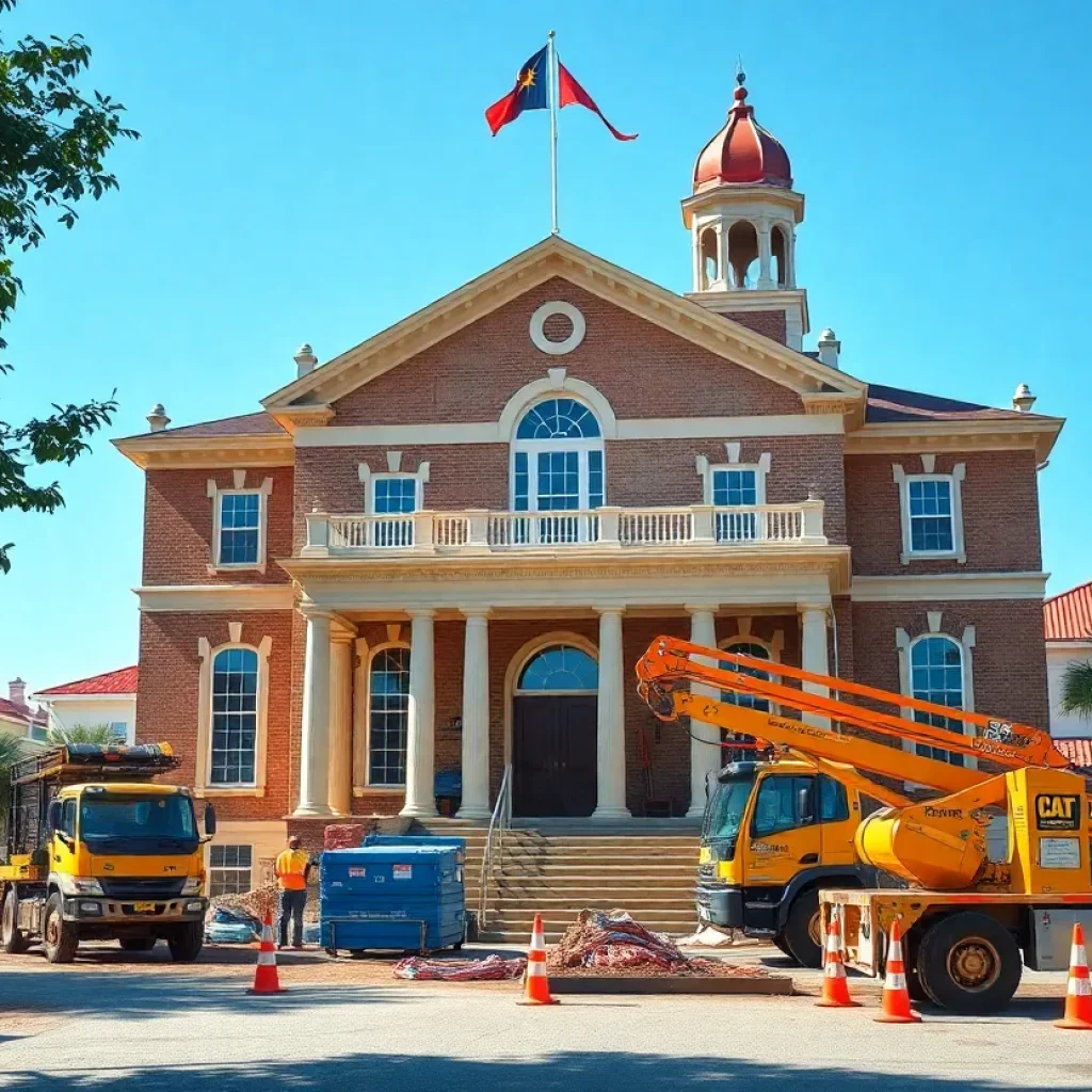 Image of Town Hall undergoing renovations in Southern Shores