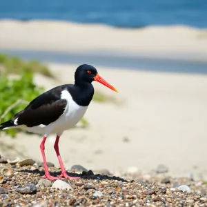 American oystercatcher on the beach