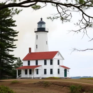 Smoke rising from Bodie Island Lighthouse Keeper’s Quarters