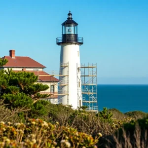 Restoration work on Cape Hatteras Lighthouse