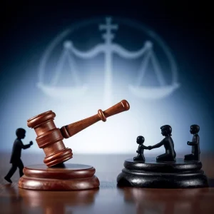 Symbolic image representing child safety and justice