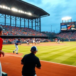 East Carolina Pirates baseball team competing against Elon Phoenix.