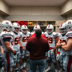 ECU football coaching staff discussing strategies