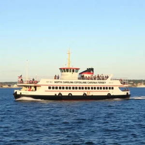 A North Carolina ferry transporting vehicles across the water.