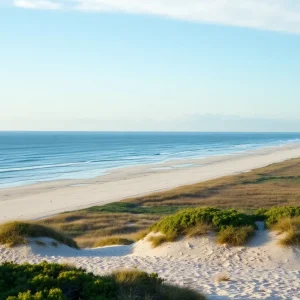 Scenic view of Ocracoke Island with its beaches and coastal landscape