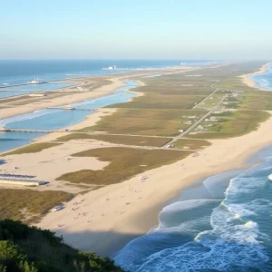 A scenic landscape of the Outer Banks highlighting tourism and natural beauty.