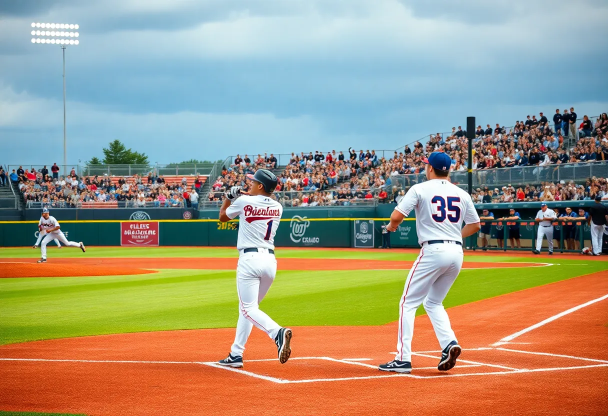 University of Georgia baseball team celebrating a victory