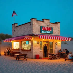 Celebration at Capt’n Franks, a local eatery known for hot dogs.