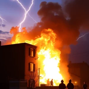 Firefighters battling a blaze at Corolla Adventure Golf