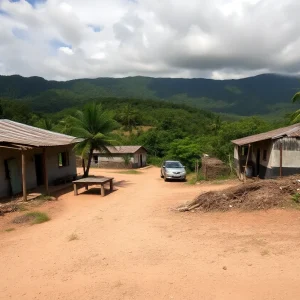 A Haitian landscape showcasing beauty and signs of instability.