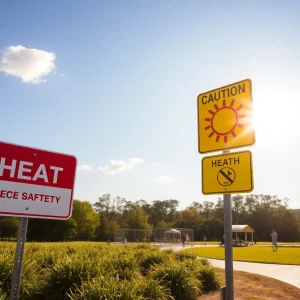 People staying cool during a heat advisory in North Carolina.