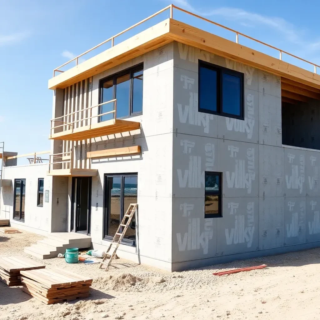 Construction site of a lifeguard housing facility in Nags Head