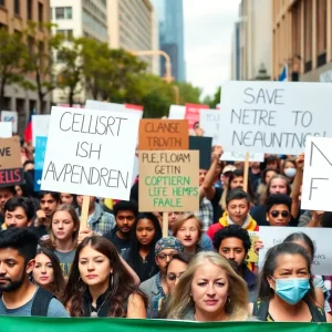 Protesters gathered for immigration rights demonstration