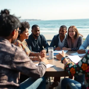 Community members discussing fair housing policies in Outer Banks