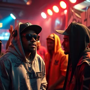 Vibrant urban music scene representing hip-hop culture.