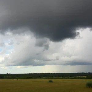 Thunderstorm clouds over Eastern Carolina coast
