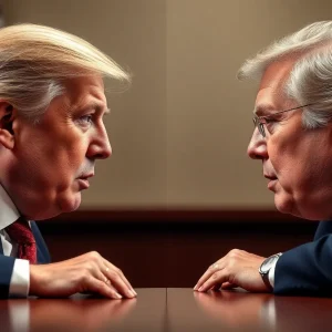 A symbolic image representing the rift between two influential political figures.