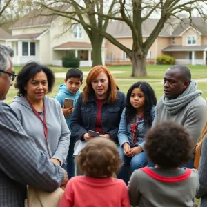 Community meeting addressing child welfare and safety concerns.