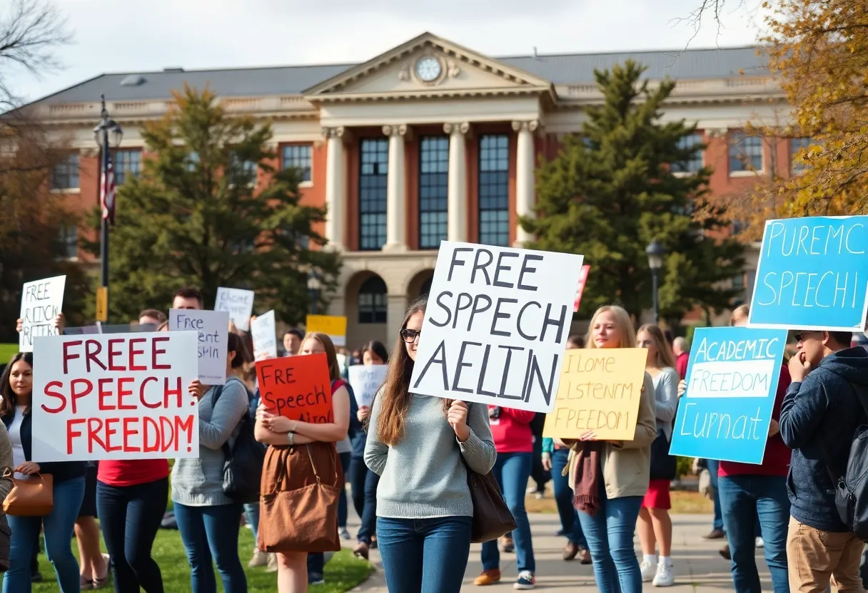 Students protesting at Columbia University