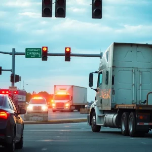 Scene of a traffic accident at an intersection in Currituck County
