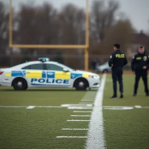 Police officers responding to a football-related incident