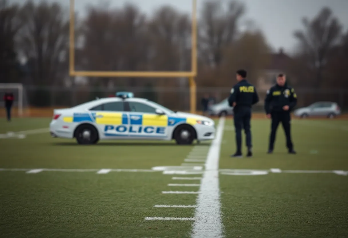 Police officers responding to a football-related incident
